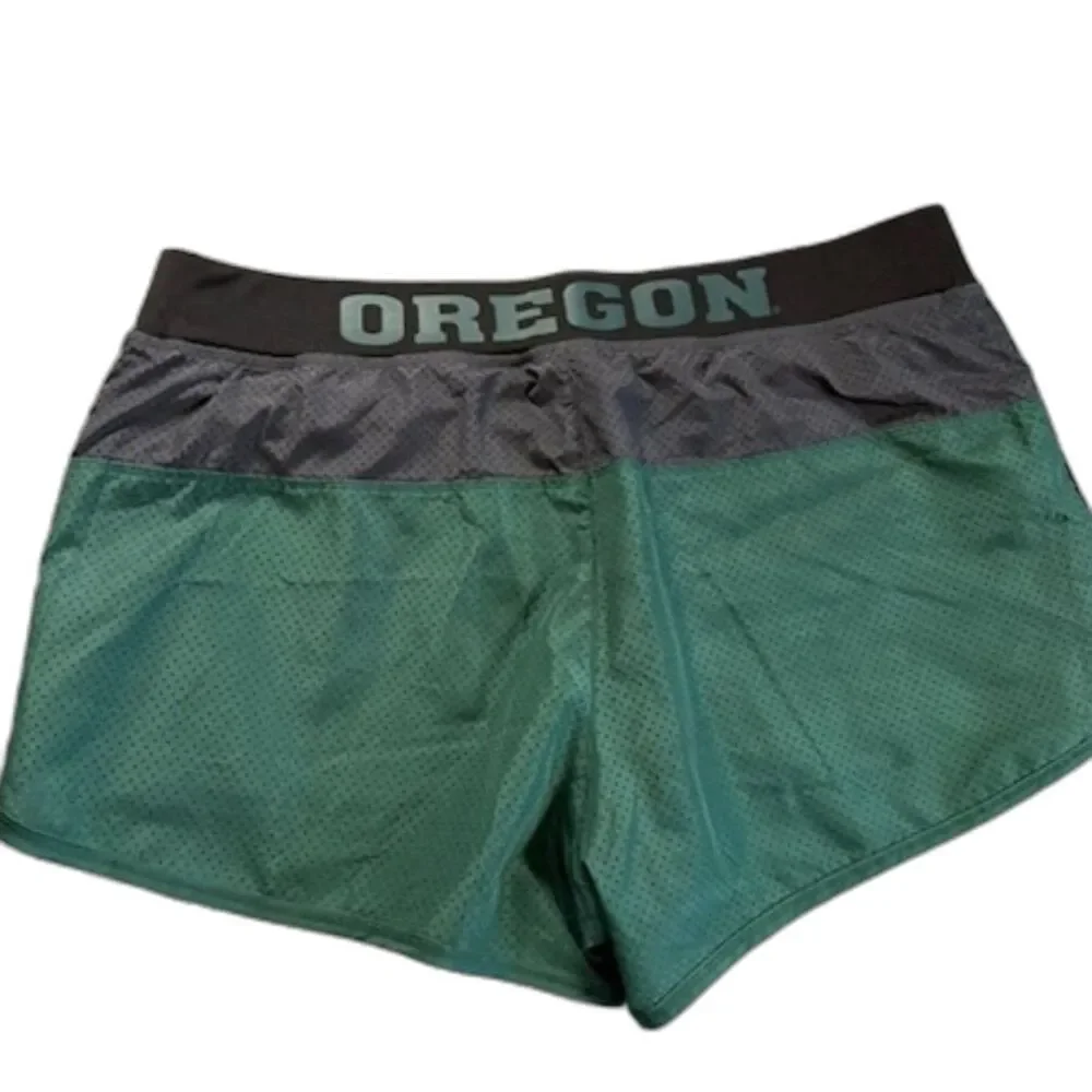 Oregon Ducks Colosseum Athletic Shorts Womens XL Green Built In Liner Running